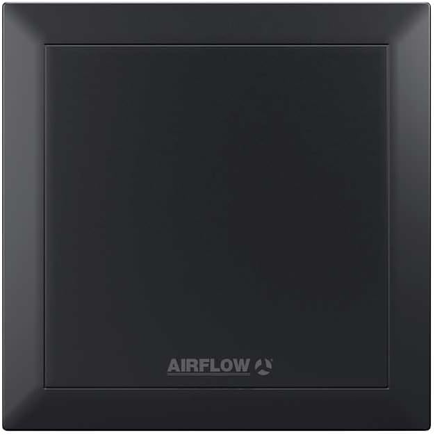Airflow QT100T Schwarzer Badlüfter – 25 L/s, Einstellbarer Einschaltverzug & Nachlauf, QuietMark‑zer