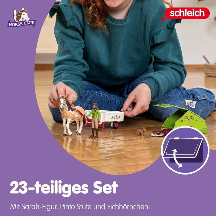 schleich 42533 HORSE CLUB Sarahs Campingausflug, 23 Teile Spielset mit schleich Pferde Figur, vollbe