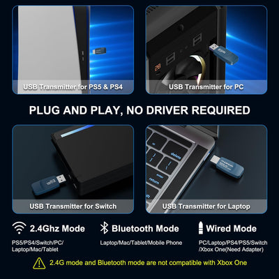 PHOINIKAS Q6 Gaming Headset Wireless, Bluetooth Headset mit Dual-Chips, Bluetooth 5.3 für Handy/Lapt