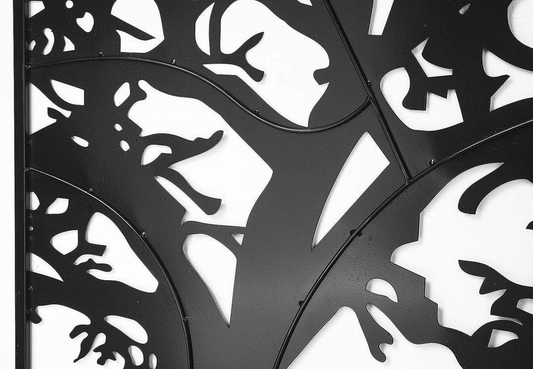 Kobolo Wandbild Wanddeko Metallbild - TREE - Metall - dreiteilig - schwarz - Baum Lebensbaum - XXL