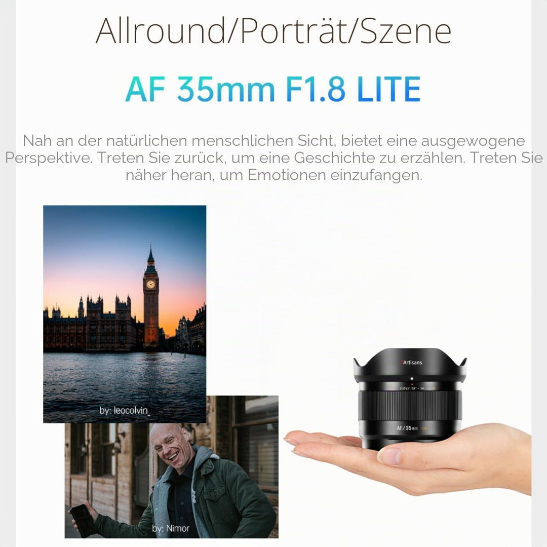 7artisans AF 35mm F1.8 Objektiv für FX – lichtstarkes 35mm F1.8 Objektiv mit STM-AF und Metallbajone