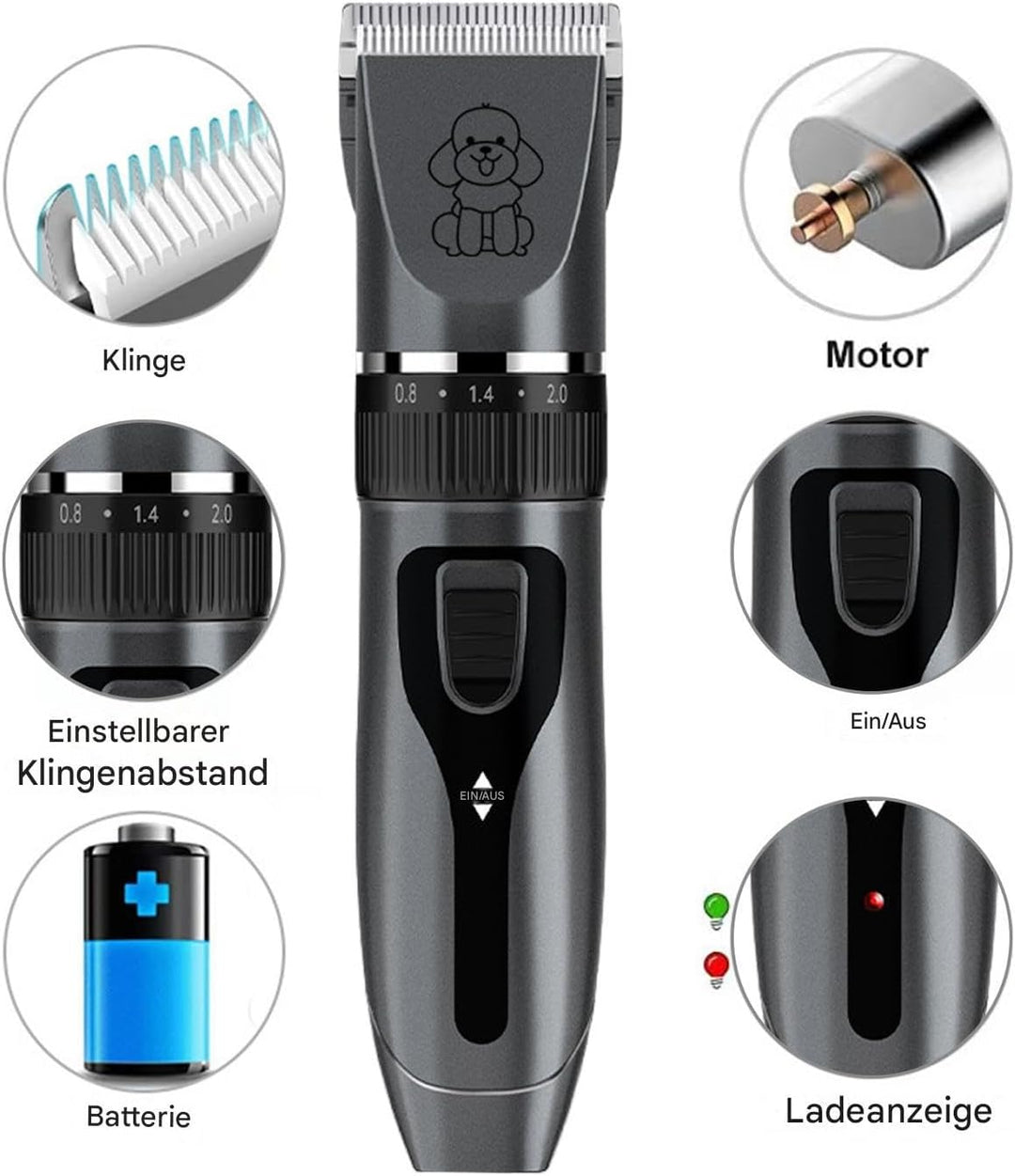 Trimmer für Hundehaar,Mit USB-Aufladung Hundehaarschneider Für Die Pflege - Haarschneider Für Kleine