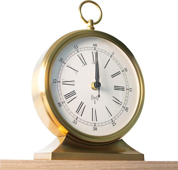 Schreibtischuhr – Taschenuhr – Standuhr aus Metall Kupfer – leise Zeiger – automatische Funkzeit – Z