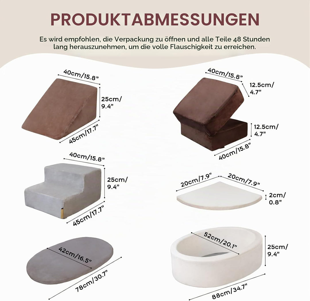 BanaSuper Schaumstoff-Kletterblöcke für Kinder, Baby Schaumstoff Bausteine XXL mit Bällebad, Kletter