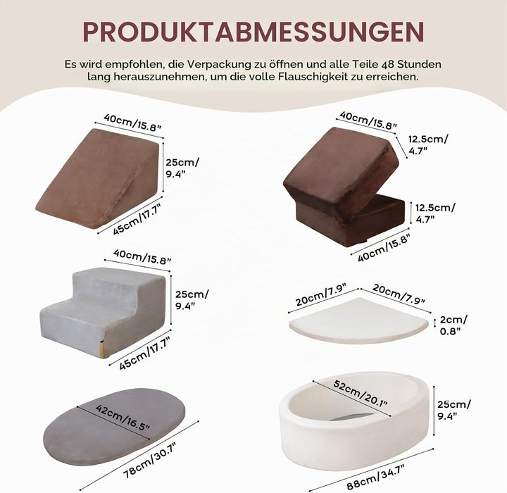 BanaSuper Schaumstoff-Kletterblöcke für Kinder, Baby Schaumstoff Bausteine XXL mit Bällebad, Kletter