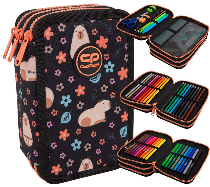 Piórnik trzykomorowy z WYPOSAŻENIEM COOLPACK Capybara