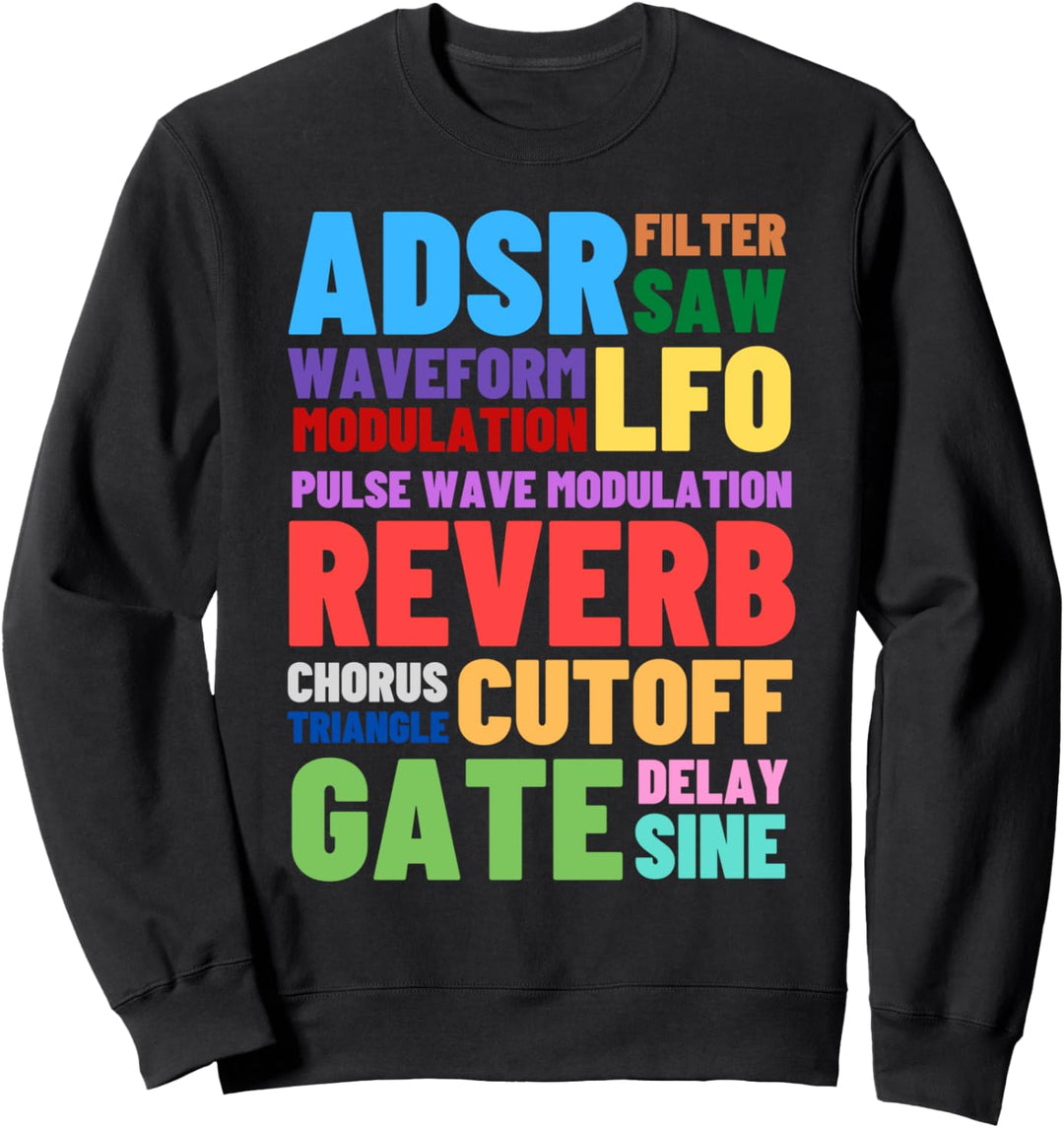 Analog Modular Synthesizer Wörter Techno Rave Synth Nerd Sweatshirt