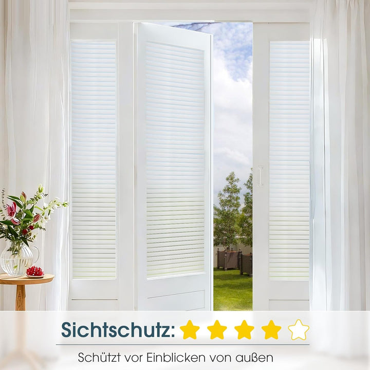 Lifetree Fensterfolie Streifen Blickdicht Sichtschutzfolie: Selbstklebend Fenster mit statischer Haf
