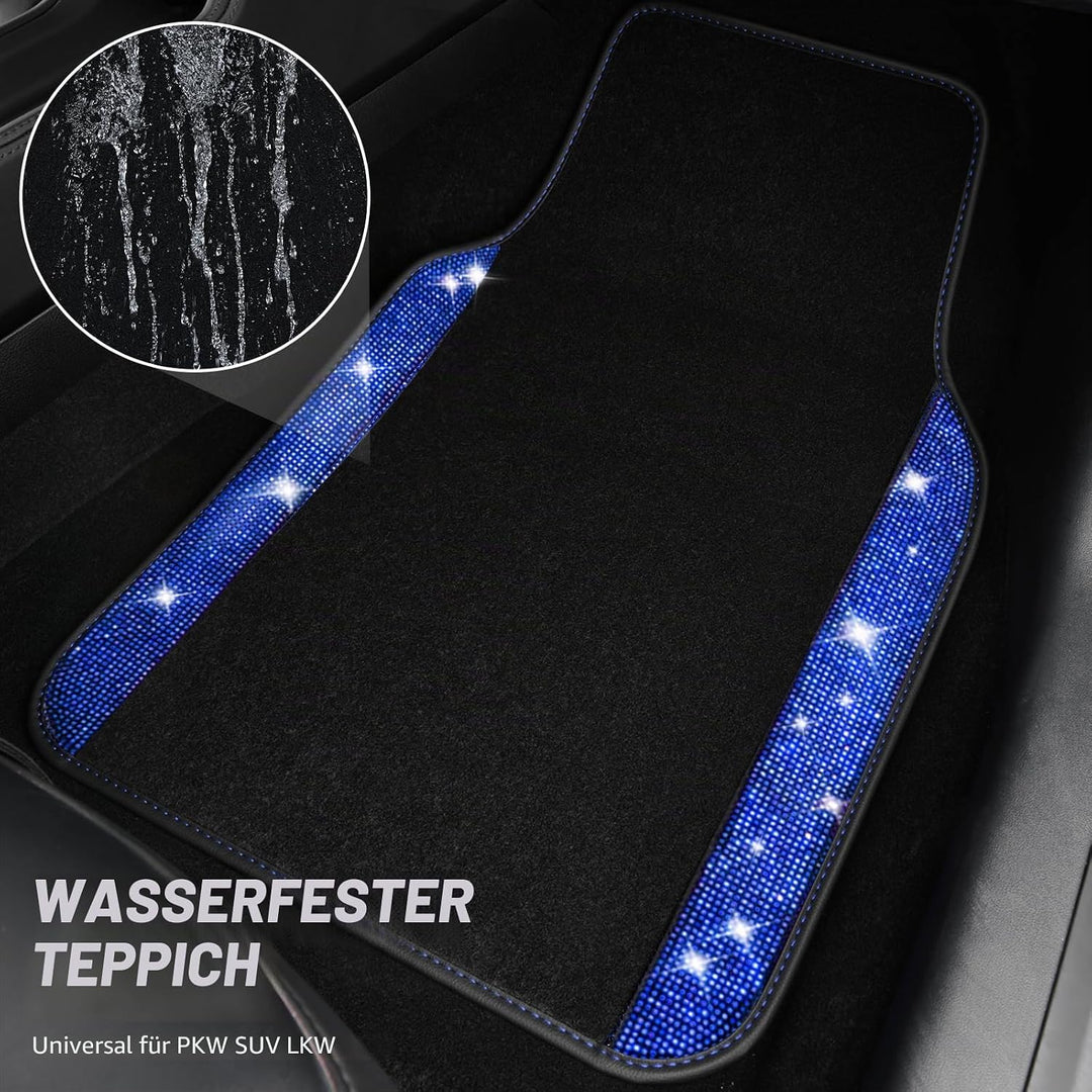 CAR PASS Bling Diamant Auto Fu?matten, Gl?nzend Glitzernder Kristall, Universal Fussmatten Auto mit