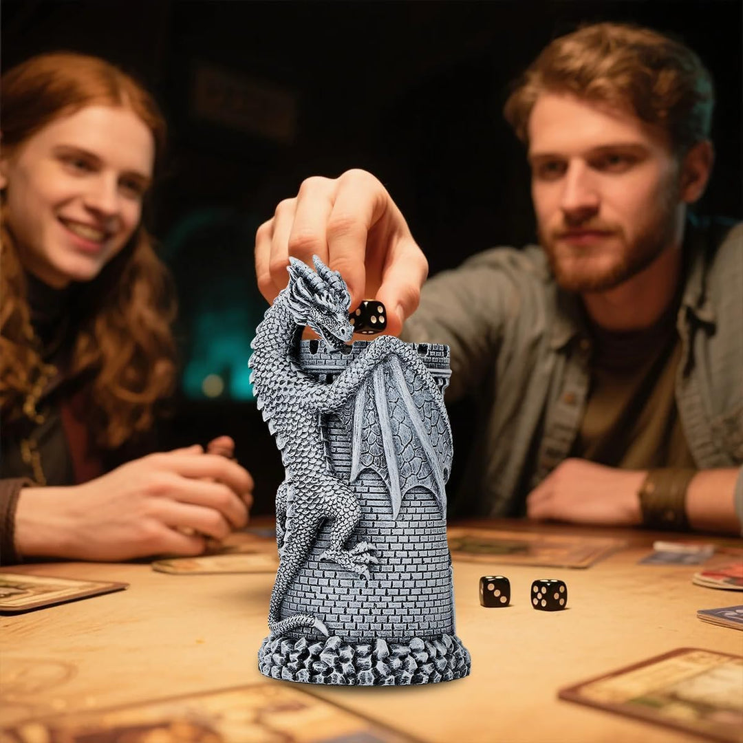 Dragon Climb Castle Würfelturm aus Kunstharz, Geschenkset mit Box