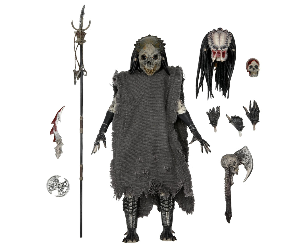 Predator Actionfigur 7" Ultimate Shaman aus Kunststoff, von NECA, in Geschenkverpackung.