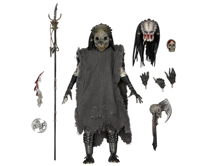 Predator Actionfigur 7" Ultimate Shaman aus Kunststoff, von NECA, in Geschenkverpackung.