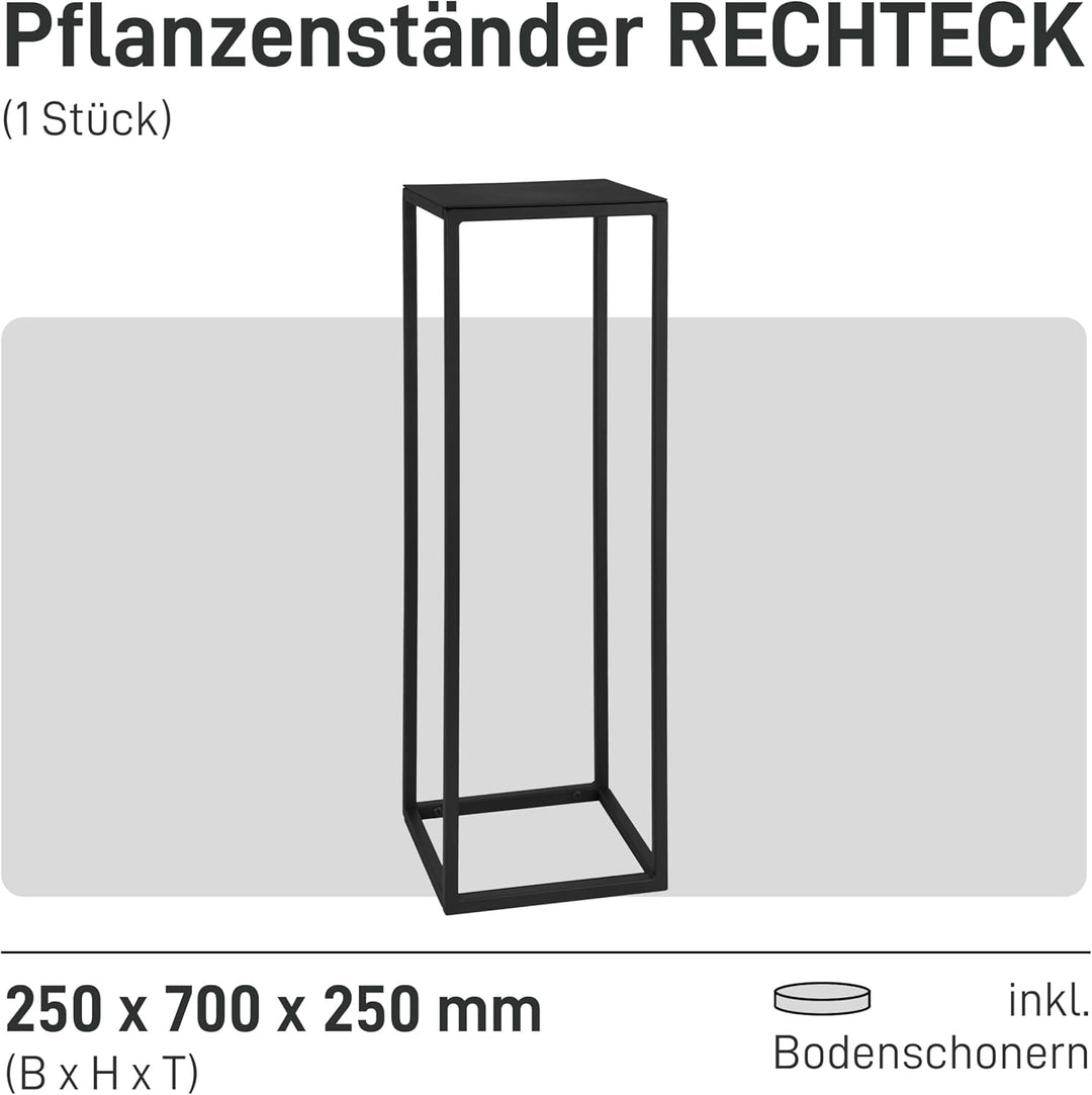 Natural Goods Berlin 1x Pflanzenständer RECHTECK Blumenhocker eckig aus Metall Innen- und Aussenbere