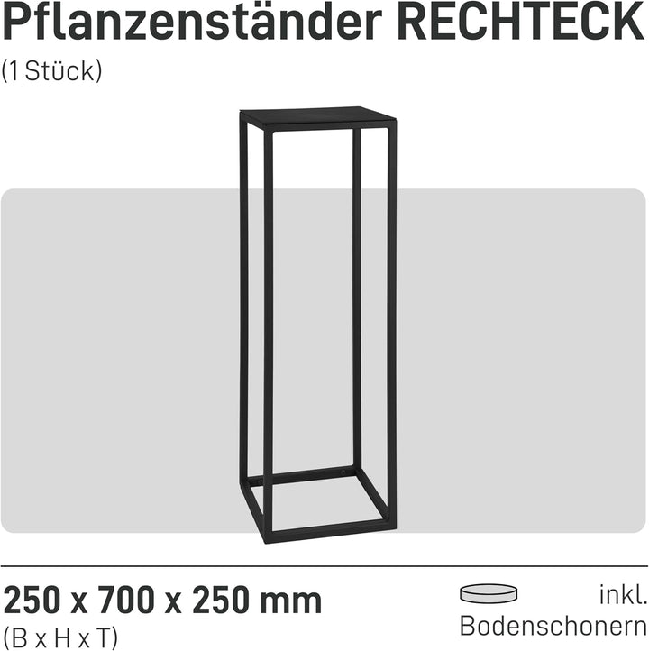 Natural Goods Berlin 1x Pflanzenständer RECHTECK Blumenhocker eckig aus Metall Innen- und Aussenbere