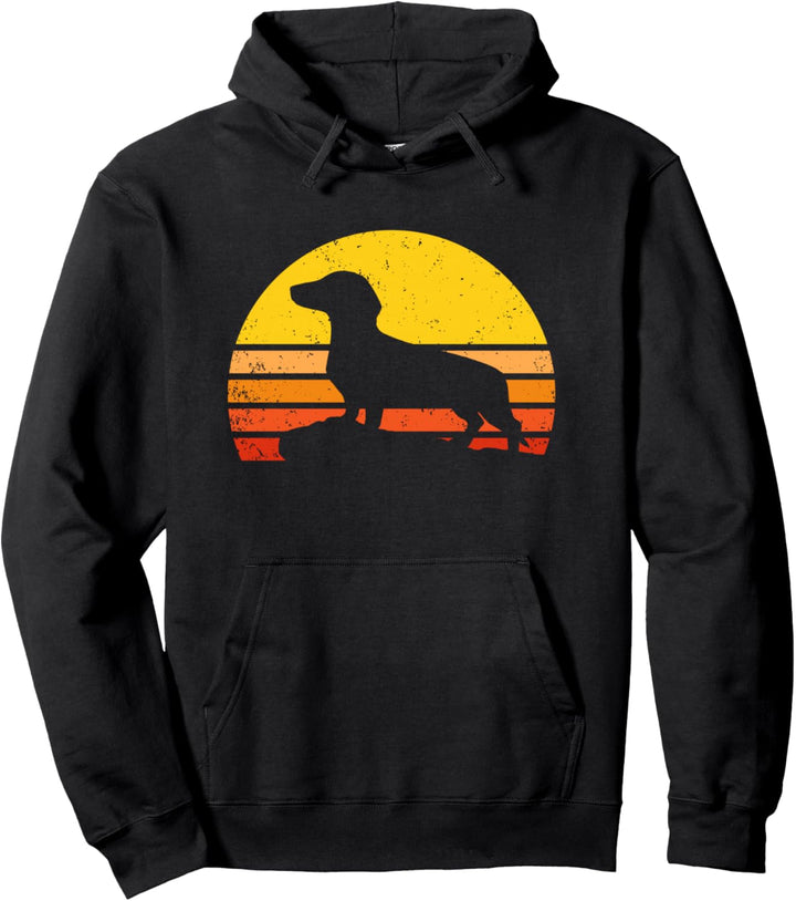 Vintage Dackel Silhouette Dachshund Retro Pullover Hoodie