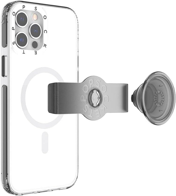 PopSockets: PopCase MagSafe Hülle für iPhone 12 Pro Max mit Abnehmbarem PopGrip Slide Sockel und Gri