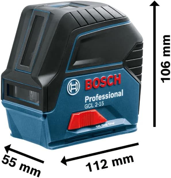 Bosch Professional Kreuzlinienlaser GCL 2-15 (roter Laser, Innenbereich, mit Lotpunkten, Arbeitsbere