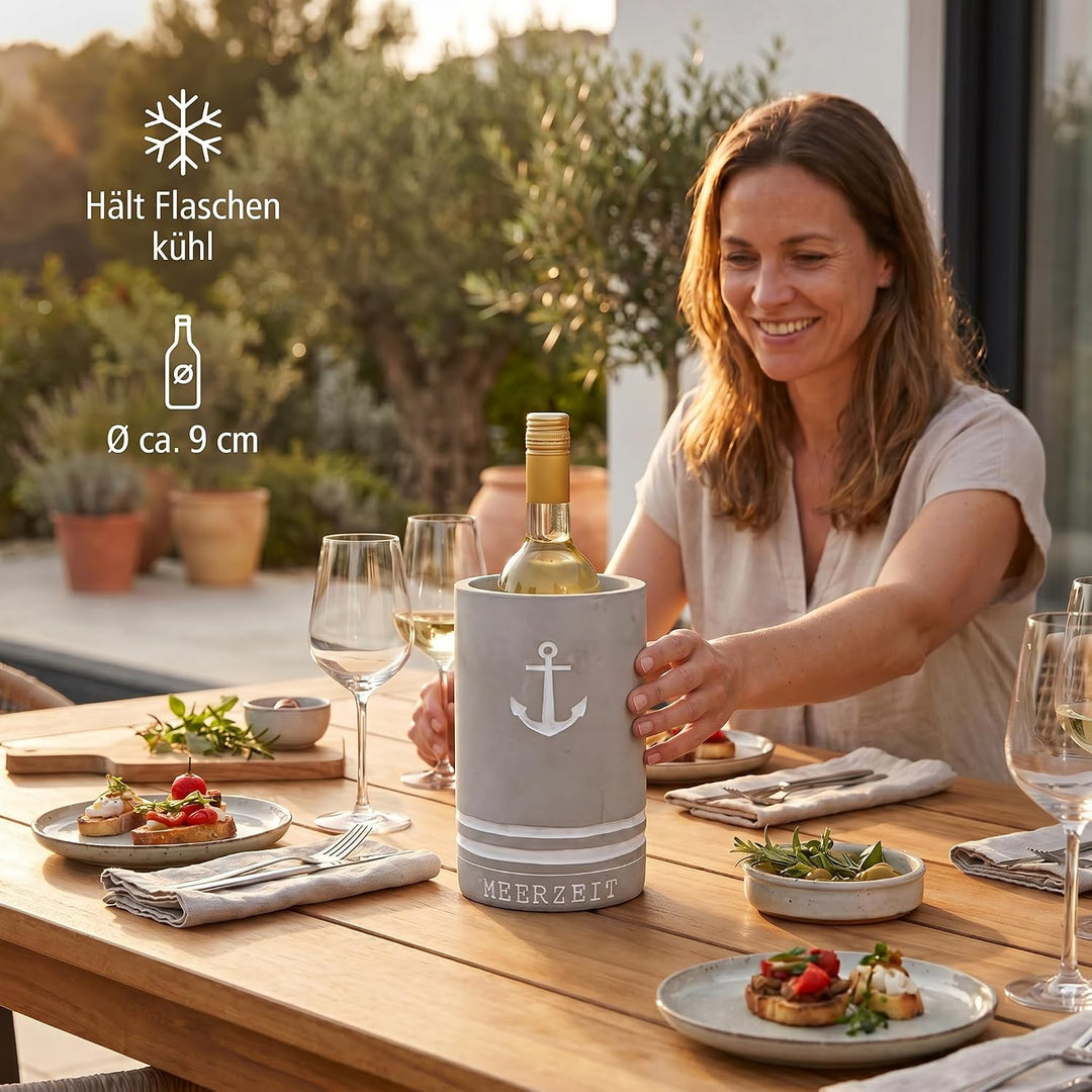 Weinkühler Beton Sektkühler Flaschenkühler Getränkekühler Weissweinkühler | CULT at home Tischdeko W