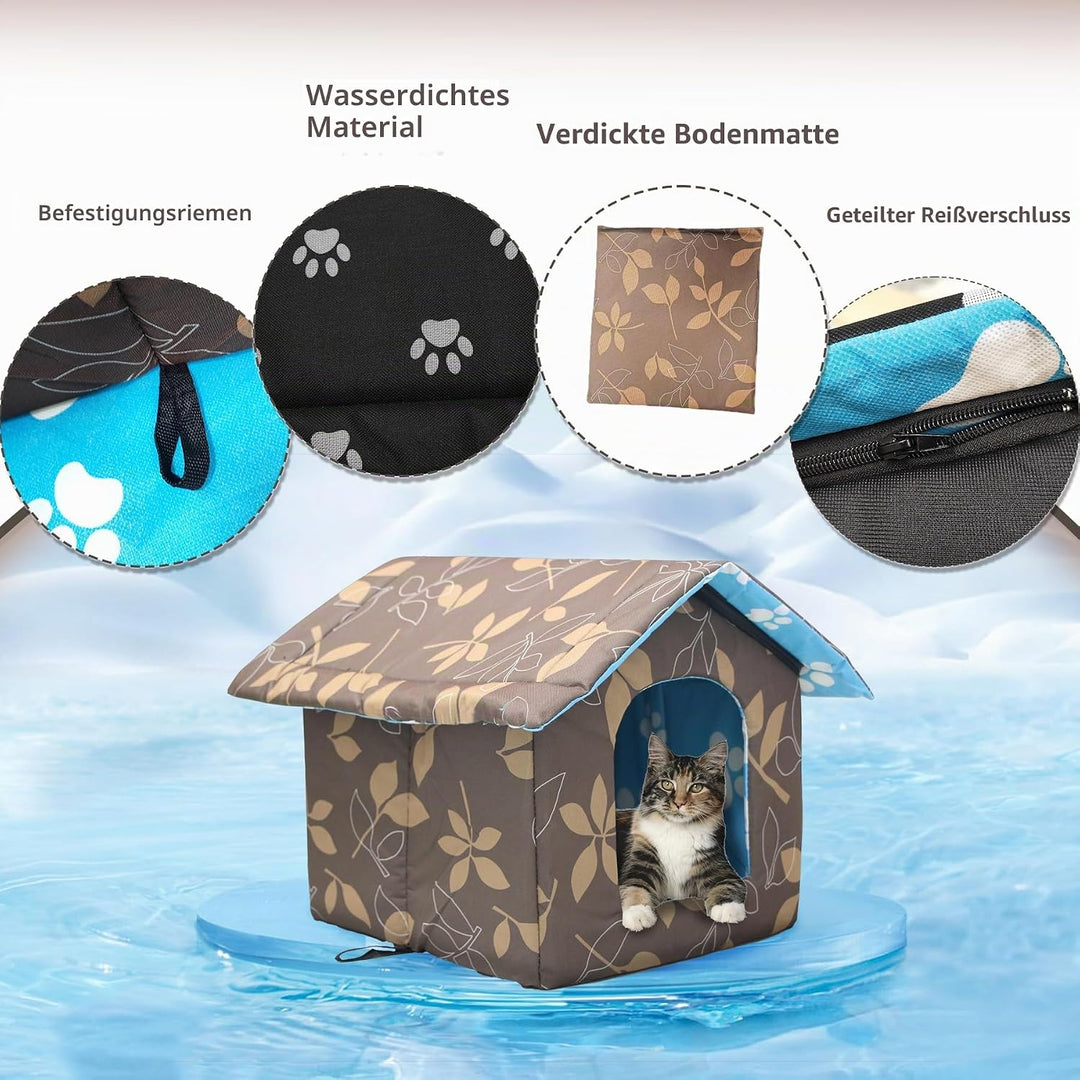 Katzenhaus Für Draussen Winterfest Wasserdicht Und Warm Faltbare Pet Tierheim Für Katzen Mit Abnehmb