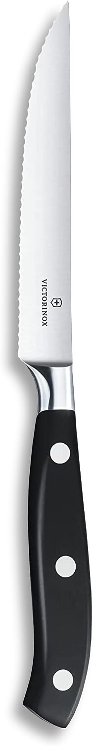 Victorinox, Grand Maître, Profi Tomaten- und Steakmesser, Extra Scharfe Klinge, Wellenschliff, 12 cm