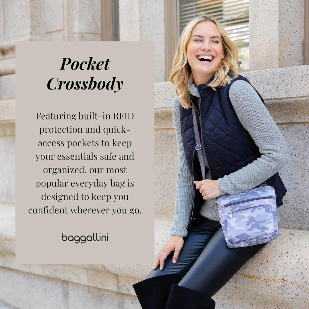 Baggallini Damen Pocket Crossbody Umhängetaschen Pacific, Pacific