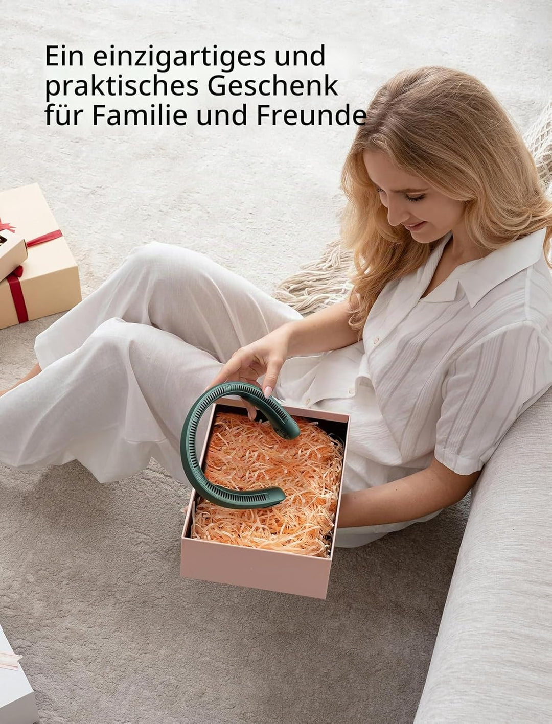 JISULIFE Tragbarer Hals-Ventilator, Hands Free Bladeless Fan, 4000 mAh Batteriebetriebener Persönlic