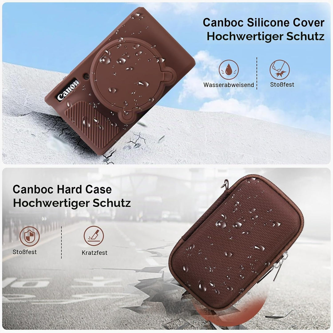 Canboc Case für Canon PowerShot SX740 SX730 HS Digitalkamera, Harte Tragetasche + weiche Silikon Sch