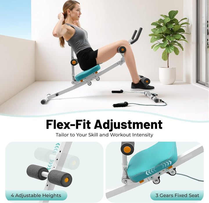 Bauchtrainer mit LCD Display, Bauchmuskeltrainer für Zuhause 120kg Tragkraft, Ab Roller mit Widersta
