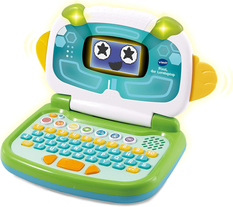 VTech Pixel, der Lernlaptop – Lerncomputer mit eigener Persönlichkeit, ABC-Tastatur und vielen Lerni