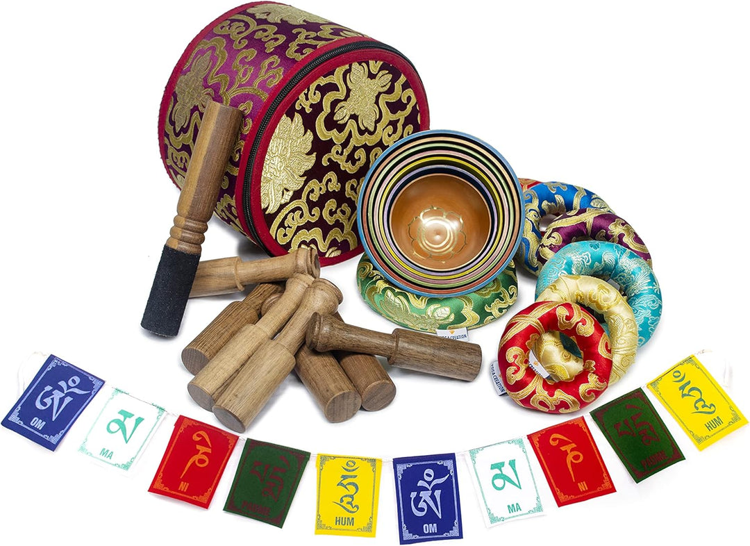 ESK Chakra Heilende Tibetische Klangschalen-Set 7 Stück für Meditation - Himalaya-Klangschalen ESK 1
