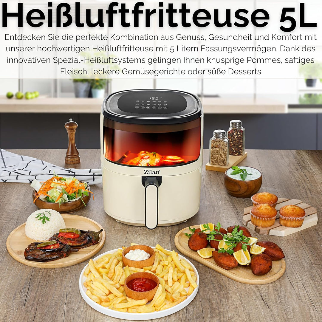 Heissluftfritteuse 5 Liter Heissluft-Frittieren Mini Backofen Heissluftfritteuse - Grillen Backen Dö
