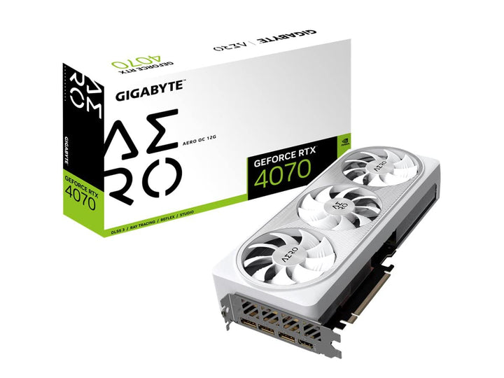 GIGABYTE GeForce RTX 4070 AERO OC 12GB Graphics Card - 12GB DDRX6 21Gbps 192bit, PCI-E 4.0, Core 256