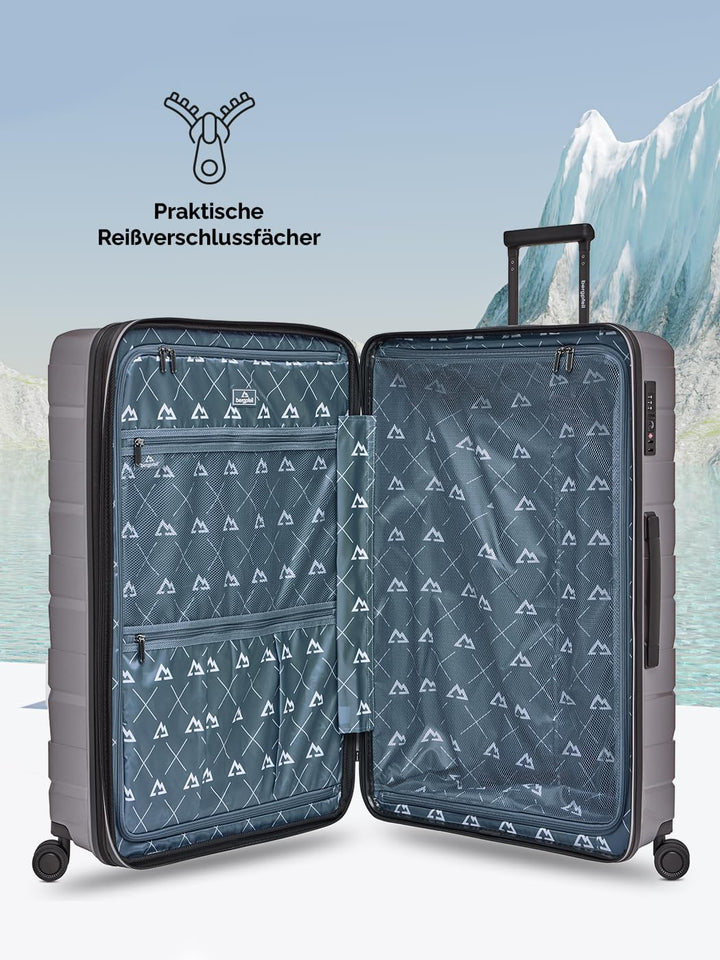 Koffer-Set 3-teilig |Hochwertiges Polypropylen-Material |mit Dehnfalte erweiterbares Koffer-Set Unis
