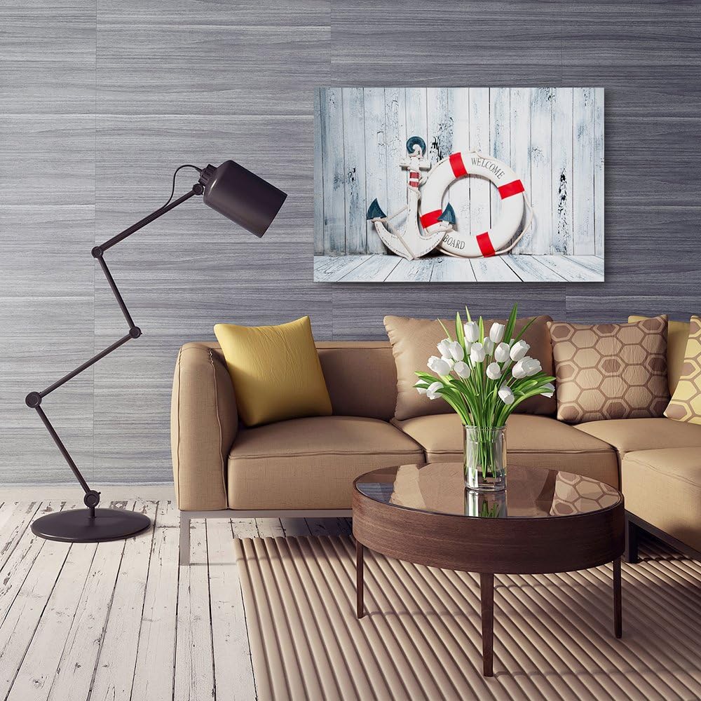 Feeby, Leinwandbild, Bilder, Wand Bild, Wandbilder, Kunstdruck 70x100cm, Marine, Hampton, Anker, RET