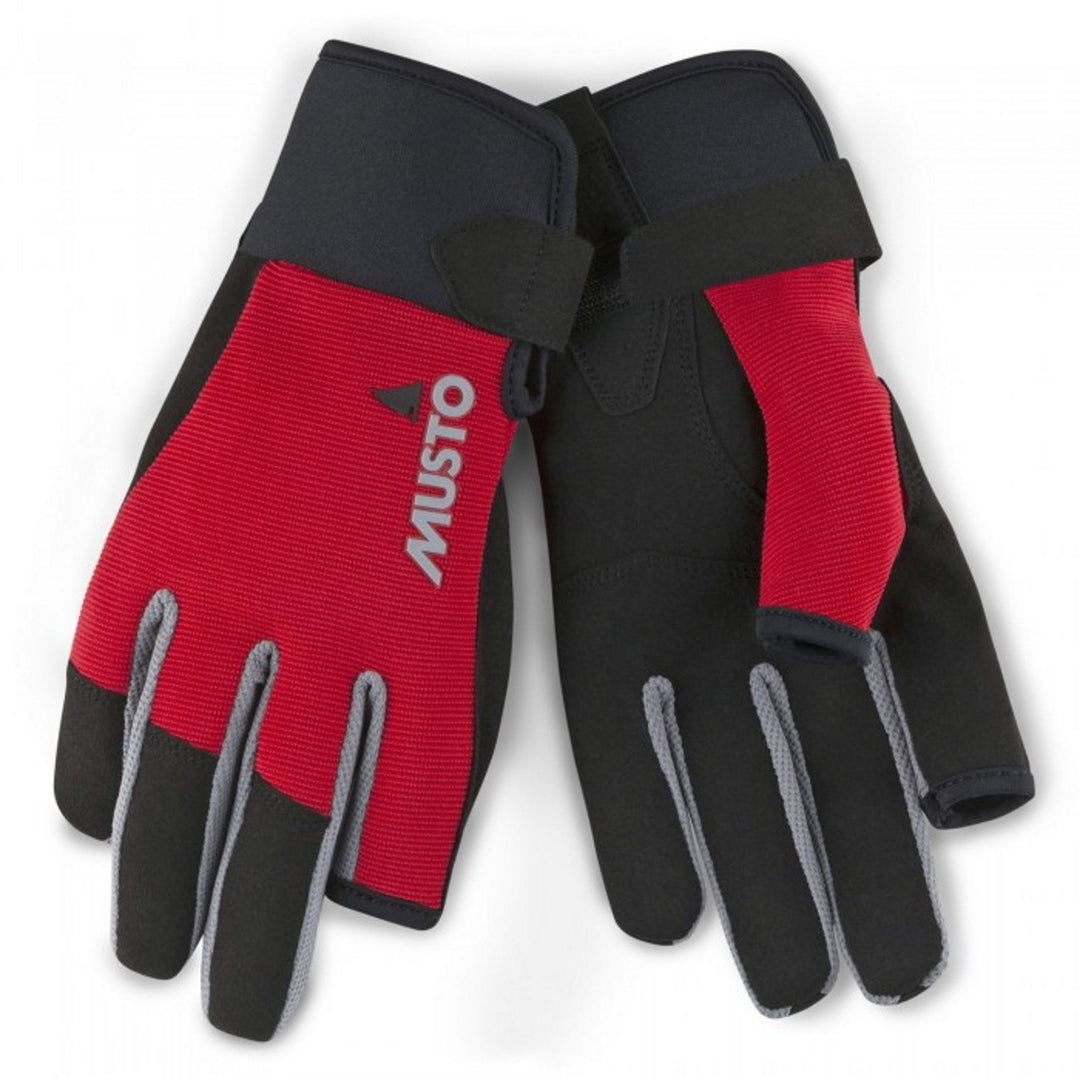 Musto Essential Sailing Yachting und Dinghy Lange Fingerhandschuhe Rot - Erwachsene Unisex - Leichtg