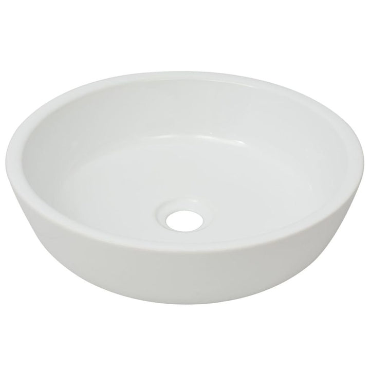 yorten Waschbecken Keramik mit Glasierter Oberfläche Waschtisch Waschplatz Waschschale Rund 42 x 12