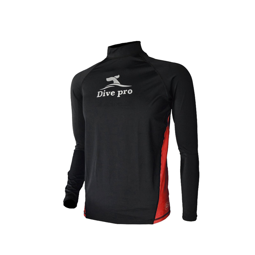 DivePro Rash Guard Lycra Shirt - UV Longsleeve Herren 3XL Rot, 3XL Rot