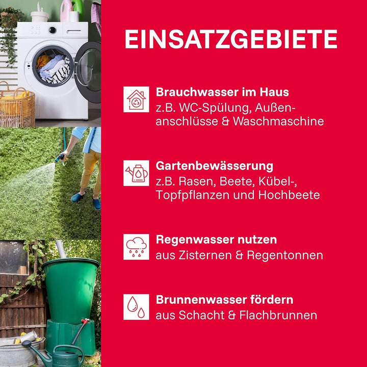 T.I.P. Hauswasserwerk Guss (2.800 l/h Fördermenge, 42 m Förderhöhe, 4,2 bar Druck, 600 W, Installati