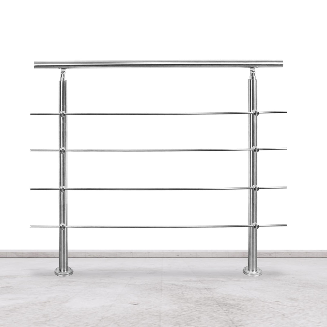 Tubiaz Edelstahl Handlauf Geländer,Treppengeländer mit 4 Querstreben, Eingangsgeländer für Balkon Tr