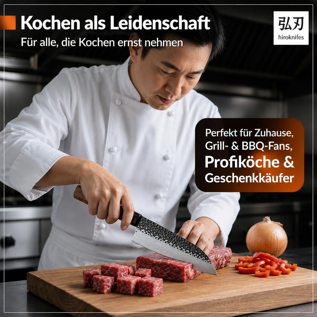 Santoku Messer 18 cm – Damastmesser Küchenmesser 67 Lagen VG10 Stahl – Japanisches Kochmesser mit Ts