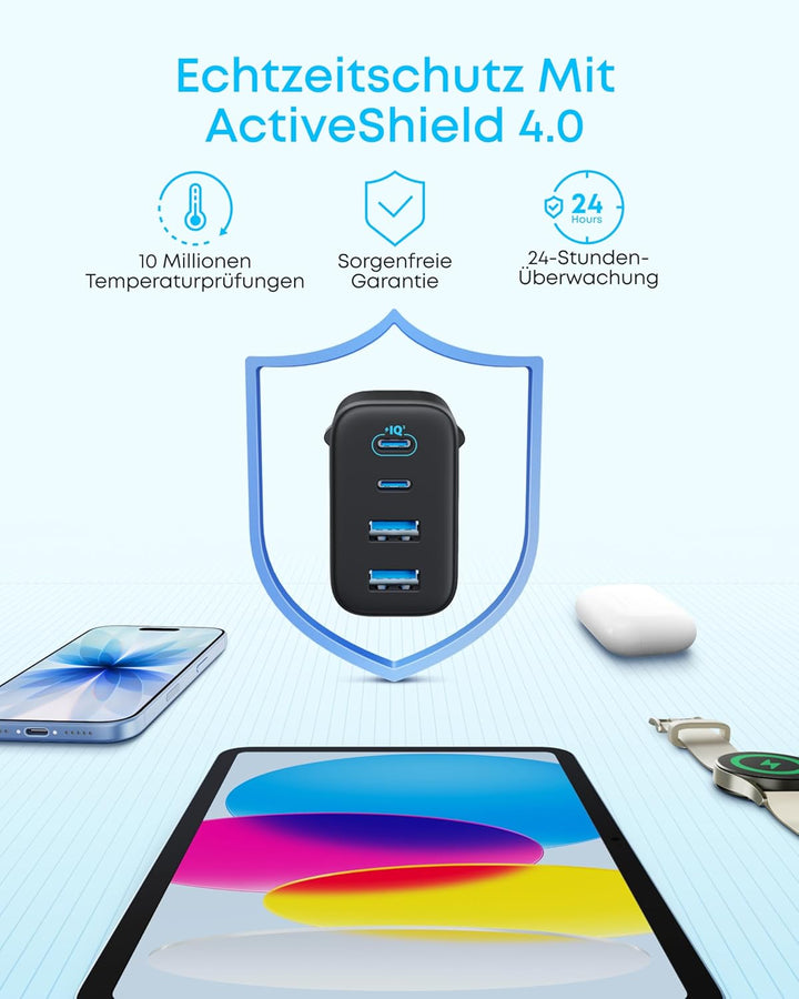 Anker Zolo 50W USB C Ladegerät(Doppelpack), 4-Port Netzteil mit 2 USB-C und 2 USB-A, Kompaktes Schne