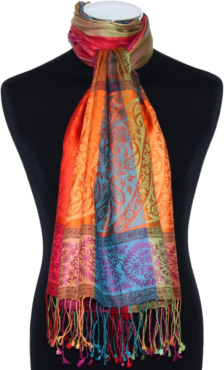 Lorenzo Cana Damen Pashmina Schal Schaltuch jacquardgewebt 100% Seide 70 cm x 190 cm Paisleymuster S