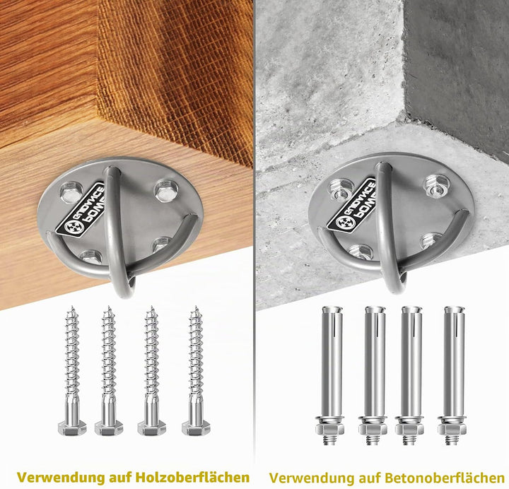 POWER GUIDANCE Hook Wandhaken Deckenanker -Ceiling Anchor Wandhalterung für Aufhängegurte, Gymnastik