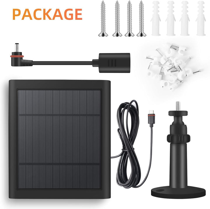 Solarpanel für Ringkamera, 4 W Solarladegerät, kompatibel mit Ringstrahler und Stick Up Outdoor Cam