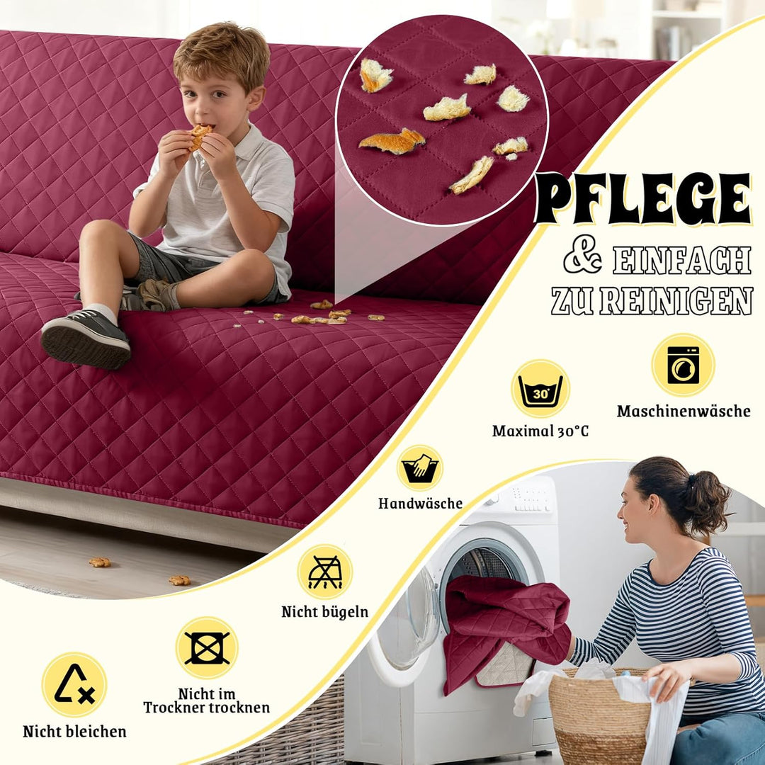 TAOCOCO Sofa Überzug, Sofabezug Wasserdicht Mit Gummiband，Wohnzimmer Anti-Rutsch Gepolsterter Sofasc