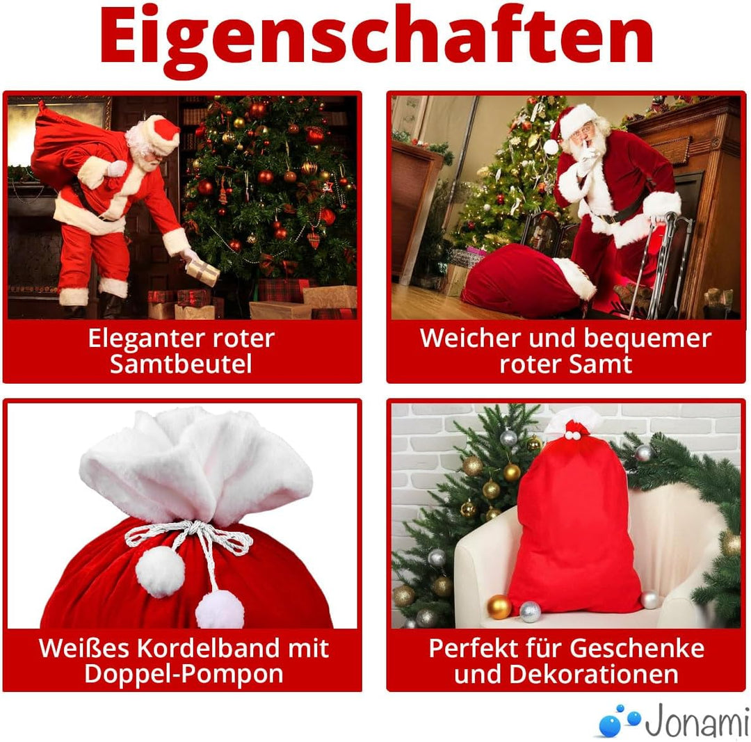 Jonami Weihnachtssack XXL 2 Nikolaussack Weihnachtsmann Sack Santa Sack Geschenkesack Weihnachtsmann