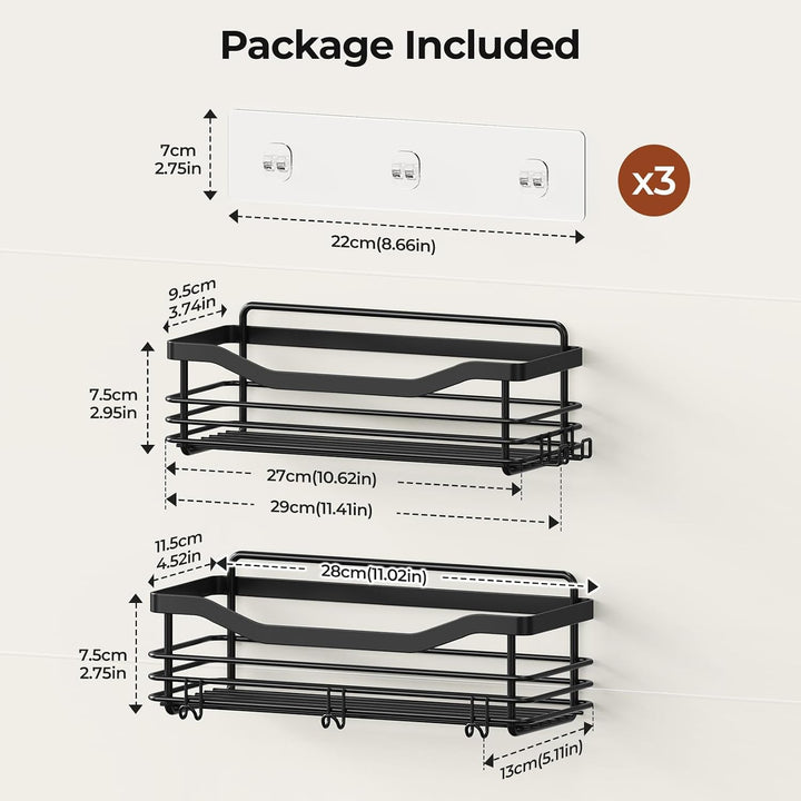 Orimade Duschablage ohne Bohren 2 Stück Rostfreie Badezimmer Regal, Duschregal Badregal ohne Bohren,