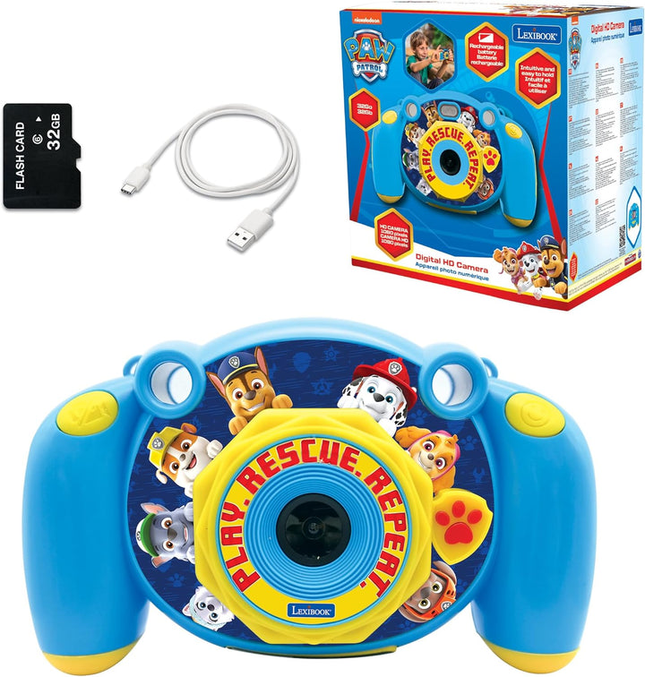 Lexibook DJ080PA Paw Patrol-Kinder-Digitalkamera mit Foto-und Videofunktion, Spiele, Blau/Gelb, Paw