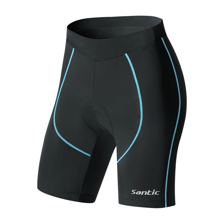 Santic Gepolsterte Kurz-Radlerhose für Damen mit 3D-Polstereinsatz Praktischer Seitentasche und UPF