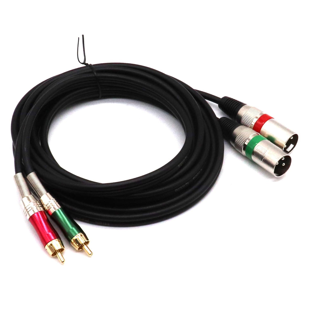 Dual-XLR-auf-Cinch-Kabel, 2 XLR-Stecker auf 2 Cinch-Stecker, HiFi-Audiokabel für Verstärker, Mischpu